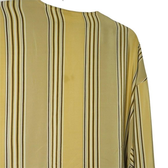 Linda Allard Ellen Tracy Open Drape Front Silk Jacket 12 Strip Silk Kimono Lined - Picture 12 of 12